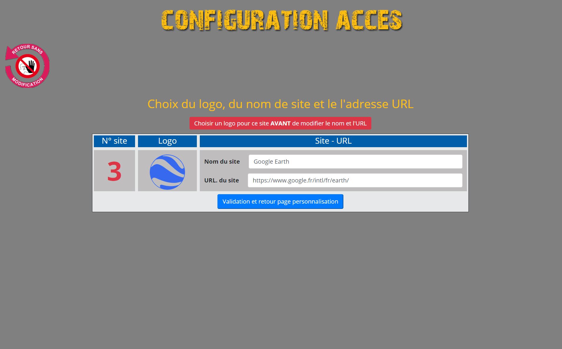 Configuration Accès